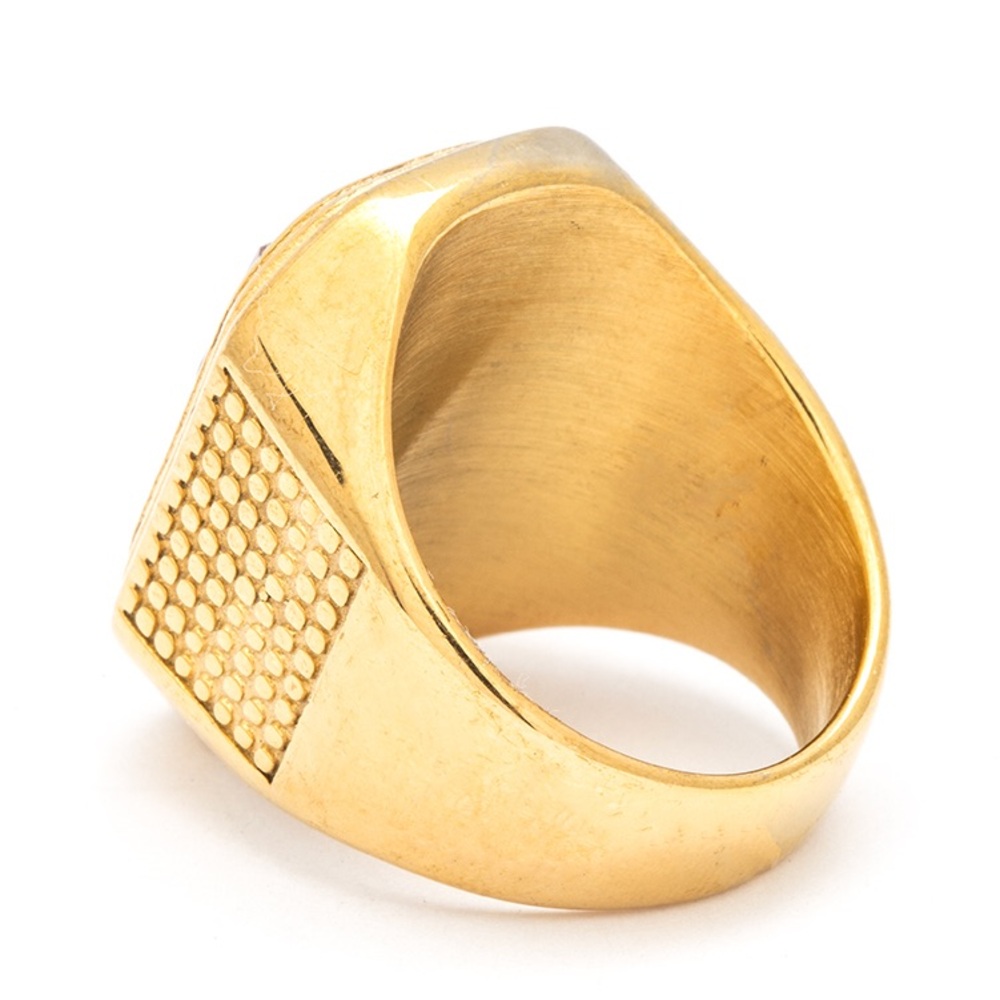 Gold & Red Stainless Steel Statement Rings - Picture 2 of 2